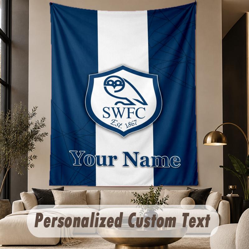 Custom Text Tapestry Sheffield Wednesday FC Print Wall Tapestry Indoor Living Room Wall Decor