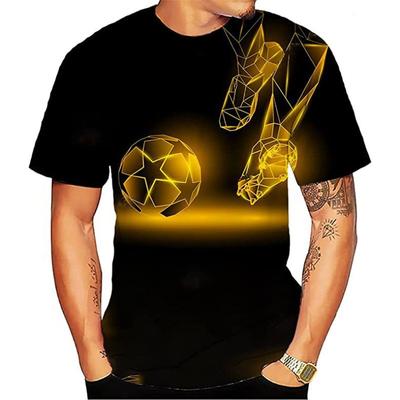 Мужская летняя футболка с коротким рукавом и принтом в виде футбольного мяча 3D