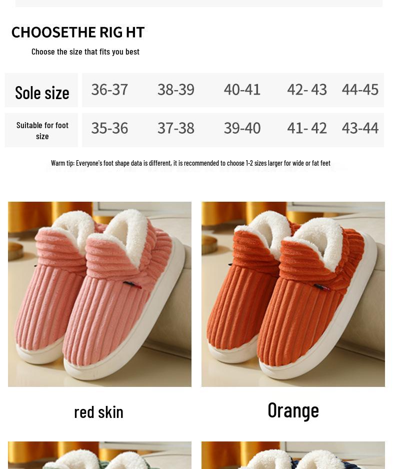 Winter Indoor Velvet-Heeled Cotton Shoes: Unisex Thick Sole for Warmth