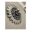 Small Decorative Wall Clock 35x35 Cm Stylish Turkish Numbers Black Mdf With Silver Mirrored Plexiglass
