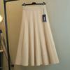 Autumn Winter Women's Skirt Knitting Solid Color High Waist A-line Elastic Waist Mid-length Skirt