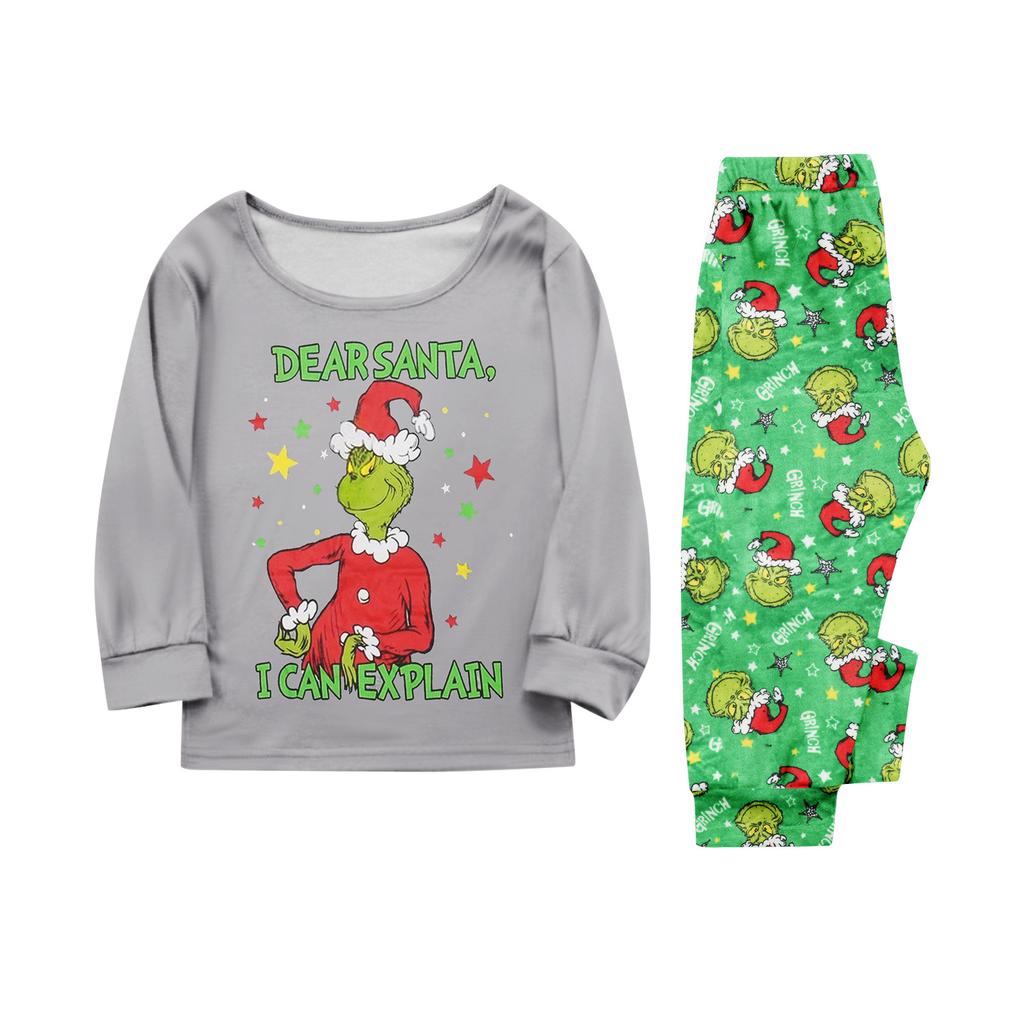 Christmas Print Cute Family Set Pajamas, Home Clothes, Family Set Long Sleeve Top Pants Set