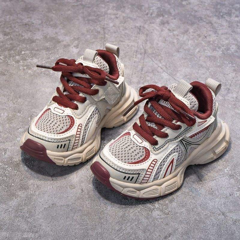 Весенне-осенняя новая детская обувь Универсальная Нескользящая Мягкая подошва Дышащая Легкая Студенческая Мальчики и Девочки Спортивная Обувь для Бега