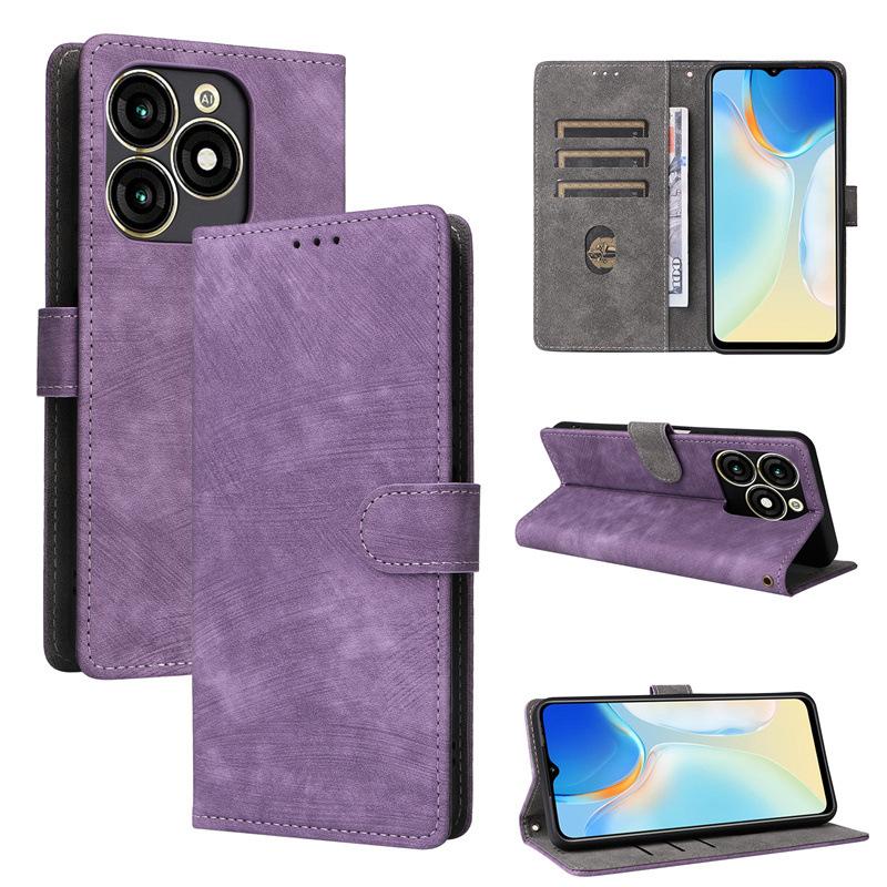 Leather Flip Cover for Itel A70 PU Phone Case Full-Body Protection Shockproof with [RFID Blocking]