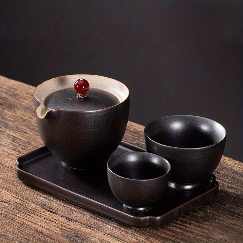 1 Set Tea Set Ceramic Tea Set Chinese Kung Ceramic Teapot Portable Handmade Teapot 4 Creative Tea Cup Tea Set For Office Living Room Tea Set For Gift