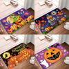 Halloween Pumpkin & Leaf Doormat Non-Slip Machine Washable Polyester Rug For Indoor/Outdoor Carpet For Living Room Bathroom