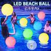 Светящиеся пляжные мячи 40 см, светодиодные игрушки для игр в бассейне, светящиеся в темноте, для вечеринки у бассейна, 16 цветов и 4 режима освещения