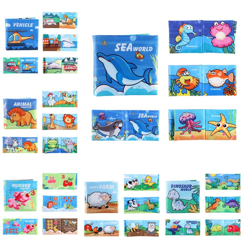 Мягкая тканевая книжка для малышей 0-3 лет, не рвущаяся, развивающая игрушка с шуршащей бумагой для младенцев и малышей