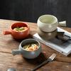 Ceramic Milk Pot, Breakfast Tableware, Ceramic Handle Bowl, Household Noodle Soup Bowl, Commercial Baking Oven, Baking Bowl