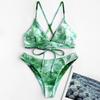2 шт./компл. комплект бикини с градиентом, без косточек, со звездным принтом, пояс для купания, пляжный костюм