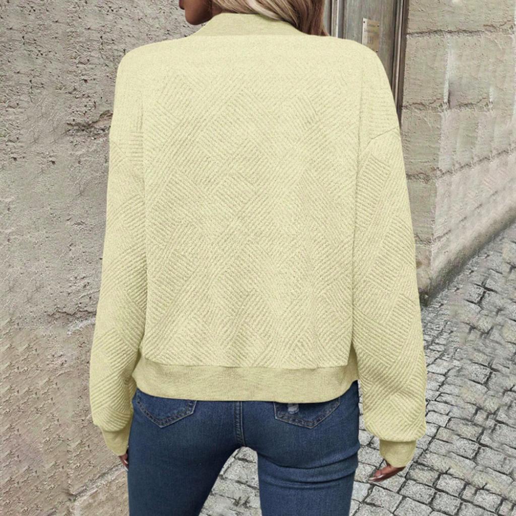 Womens Long Sleeve Zip Up Sweatshirts Jackets Full Zipper Lightweight Jacket Casual Loose Outwear Coat