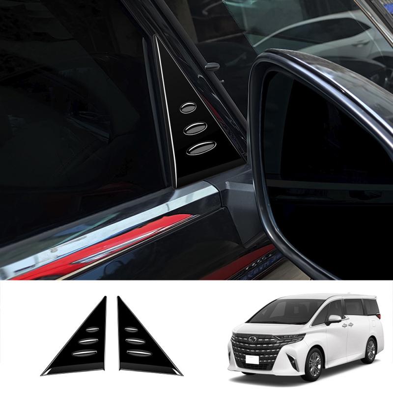 For Toyota Alphard Vellfire 40 Series 2024 ABS carbon Car Exterior Accessories A D Pillar Trim Rear Window Quarter Cover