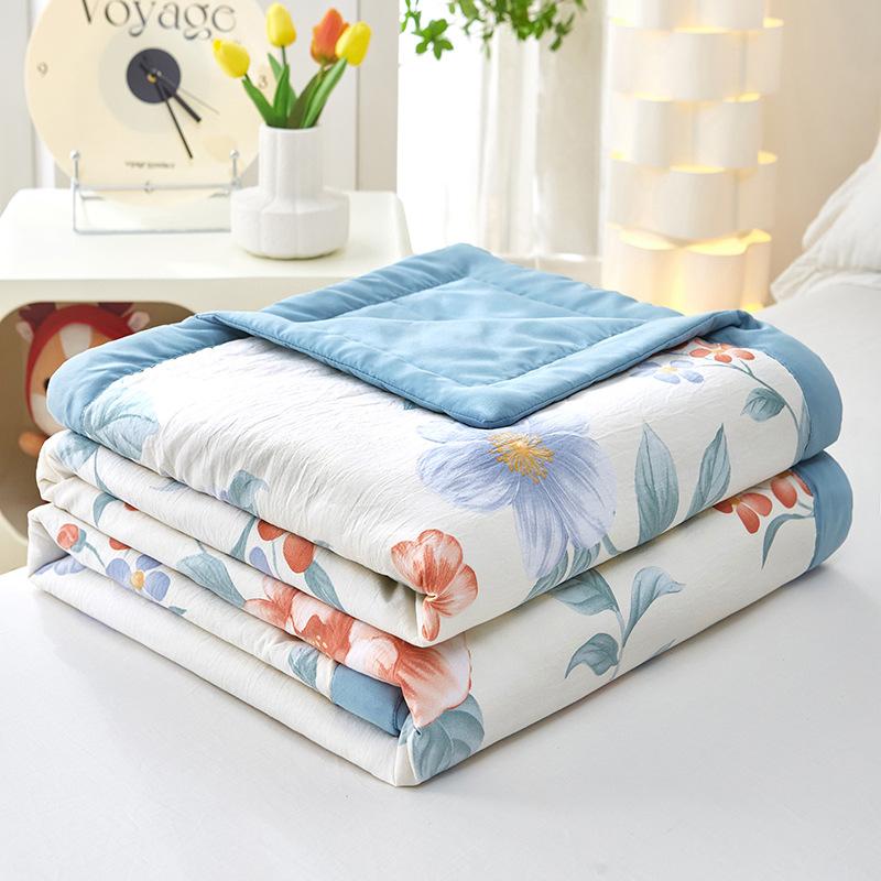 Summer Cool Thin Quilt Machine Washable Soft Skin Friendly Blanket for Adult Bed Comforter Air Conditioning Four-season Quilt