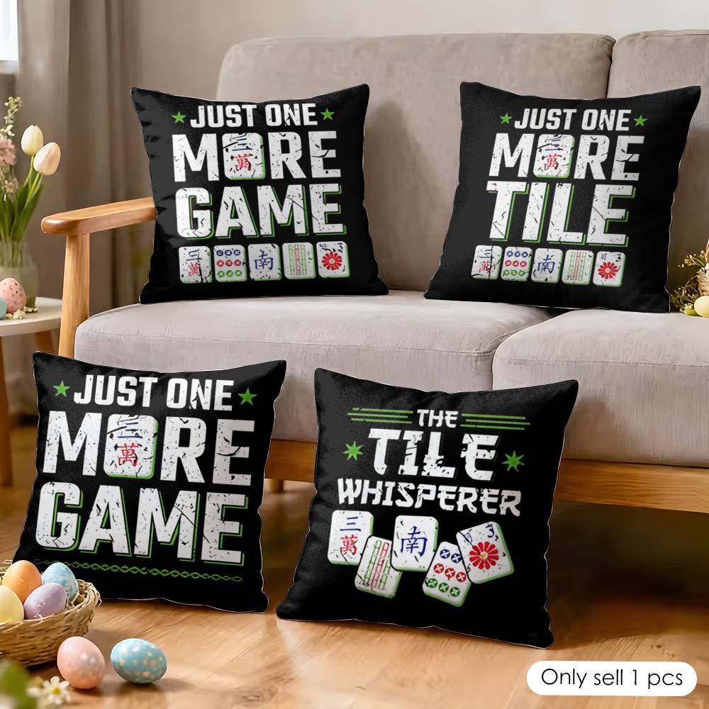 Funny just one more game Cushion Cover Soft Plush Fabric DoubleSided Printed Cushion Covers for All Seasons Modern Home Decor