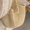 Полая плетеная сумка-тоут для женщин - Корейский ленивый стиль, большая вместимость, плетеная соломенная сумка