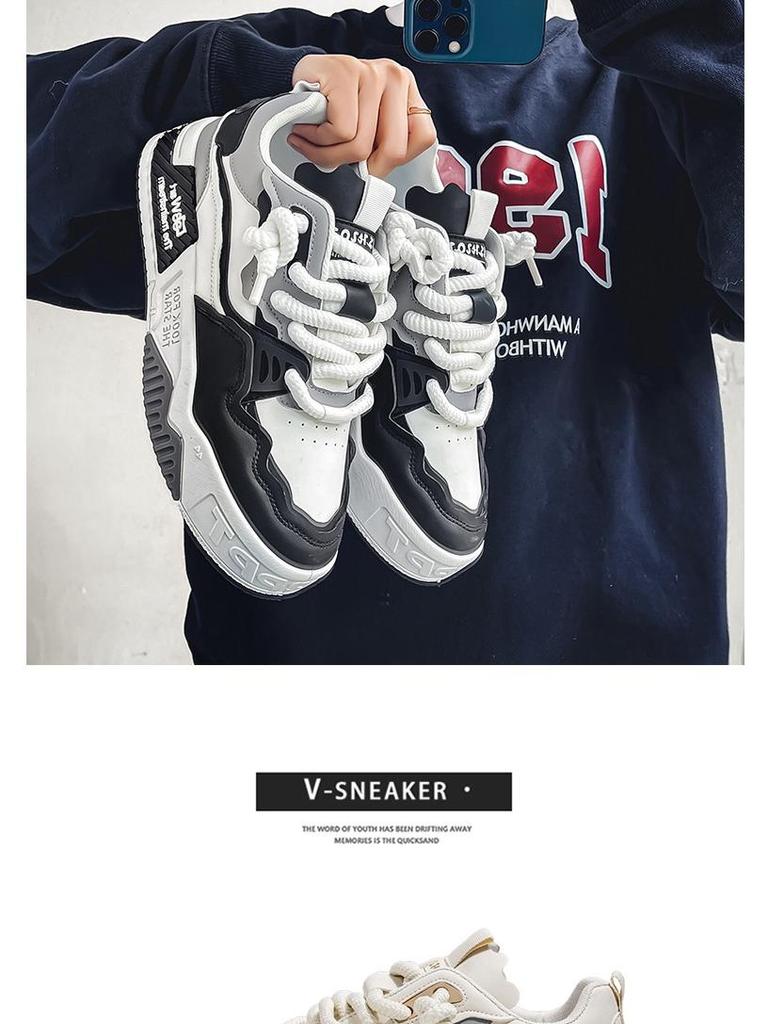 Мужские летние 2025 трендовые туфли на платформе - увеличивающие рост, универсальные, повседневные, нишевый спортивный стиль.