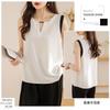 Sleeveless Chiffon Loose Perfect for and Summer [MSFQSNB] Women's Blouse, V-Neck, Summer, Fit, Slimming, Tucked, Casual, Figure-Flattering, Stylish,
