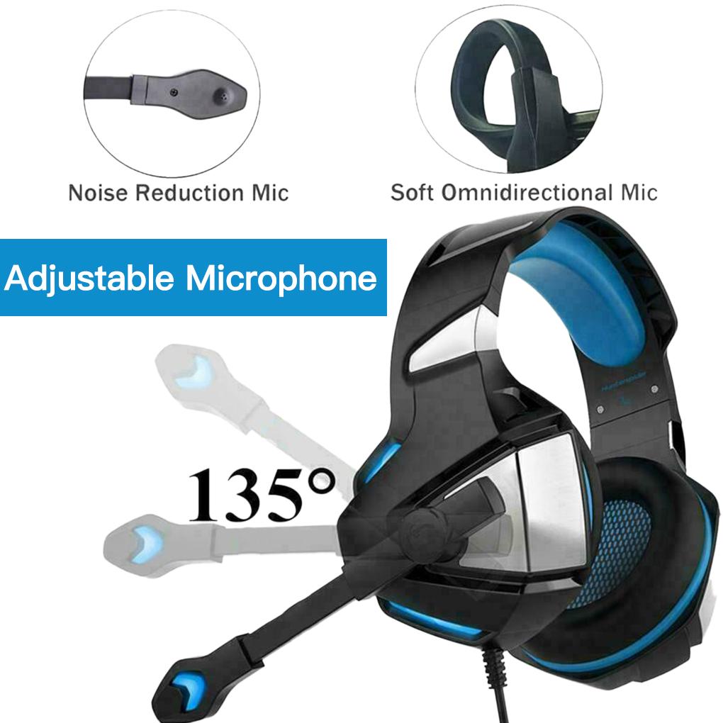 Игровая гарнитура Hunterspider V3, проводные стереонаушники с шумоподавлением, светодиодный игровой микрофон, черные, синие