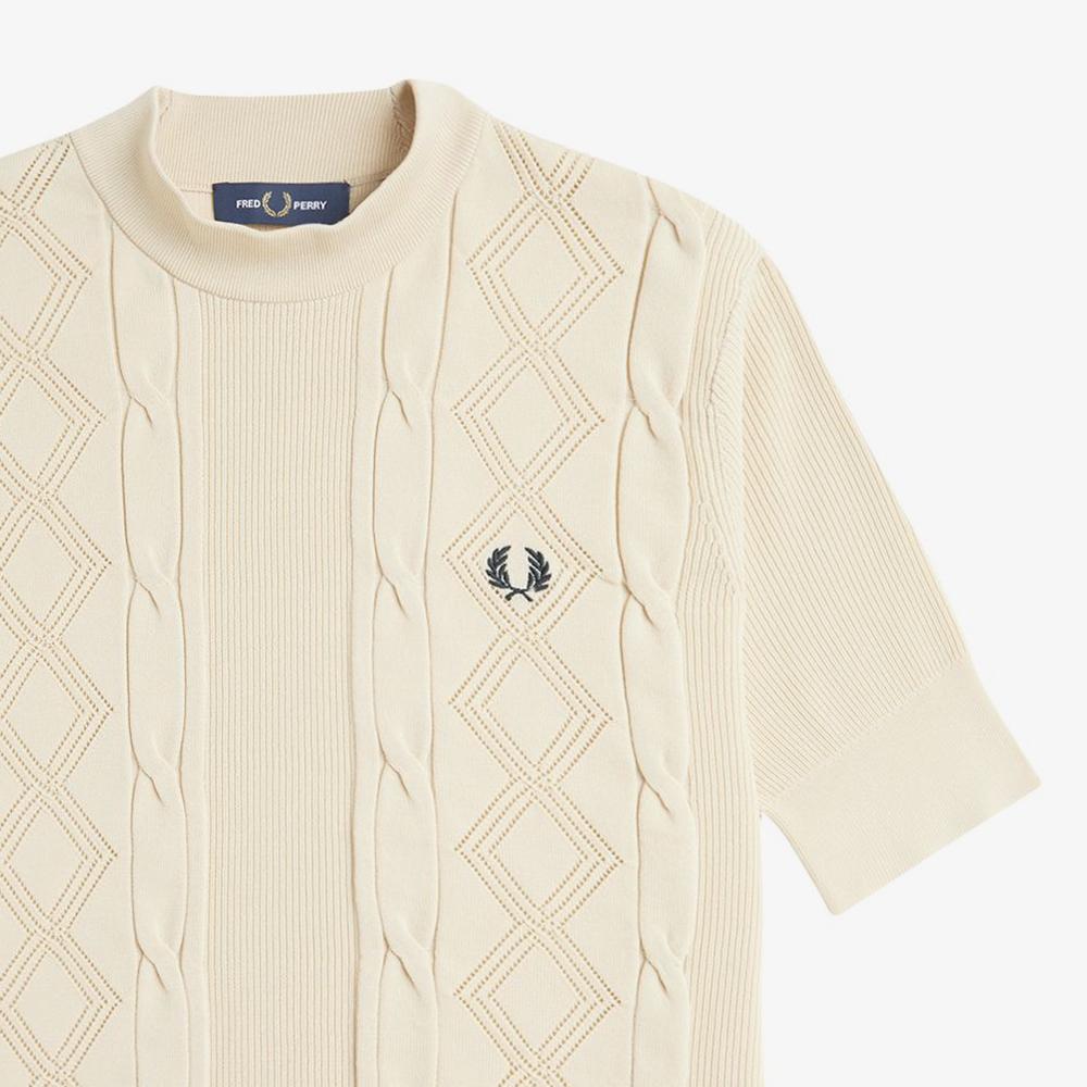 FRED PERRY [Womens] Textured Knit Top - Oatmeal Afpf2519118-691
