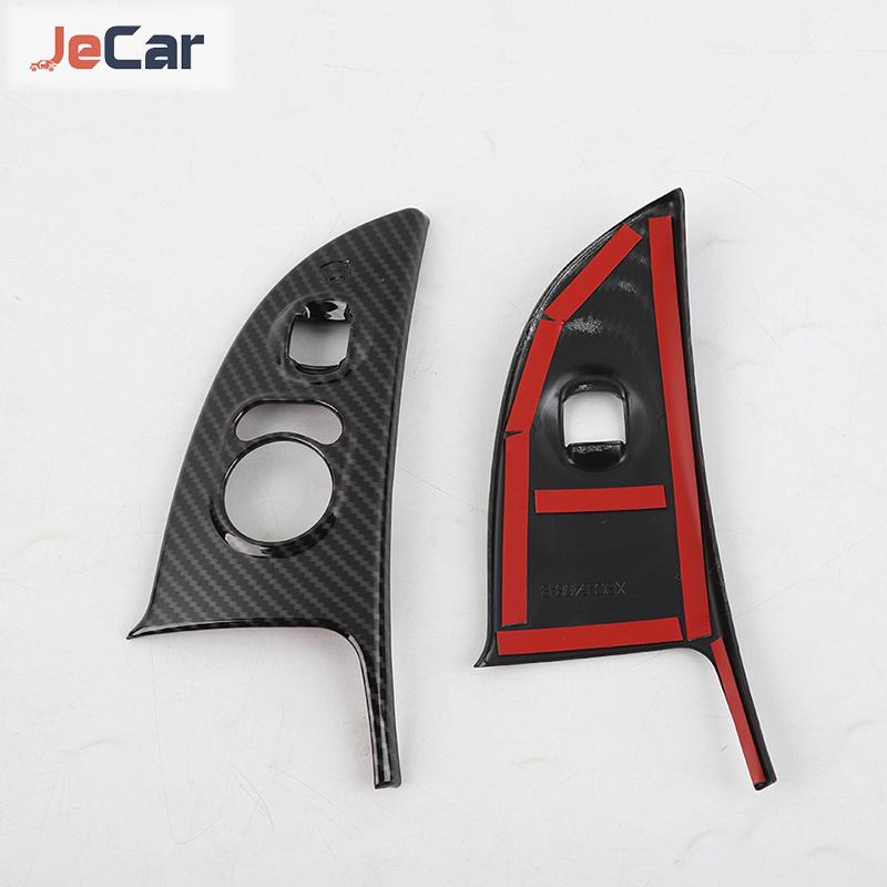 JeCar Carbon Fiber Car Door Switch Control Panel Decoration Sticker Trim Cover For Jeep Liberty 1999-2007 Interior