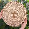 Wall Decor Sign Wheel of The Year Wood Sign Round Tree Calendar