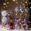 Christmas Ornaments Ball Set-Shatterproof Clear Plastic Decorative Baubles for Xmas Tree House Holiday Wedding Party Decoration