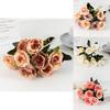 Romantic Rose Flower Bouquet Fake Silk Floral Decor For Wedding And Home