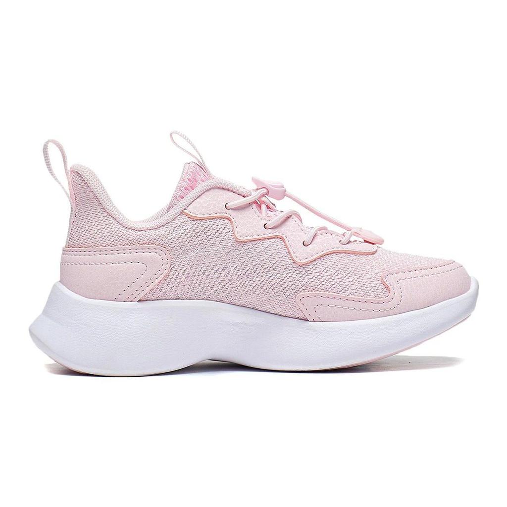 Li Ning Kids Round Toe Hook And Loop Wear-Resistant Shock Absorbing Low-Top Running Shoes Kids Sneaker Pink White YKNT090-6