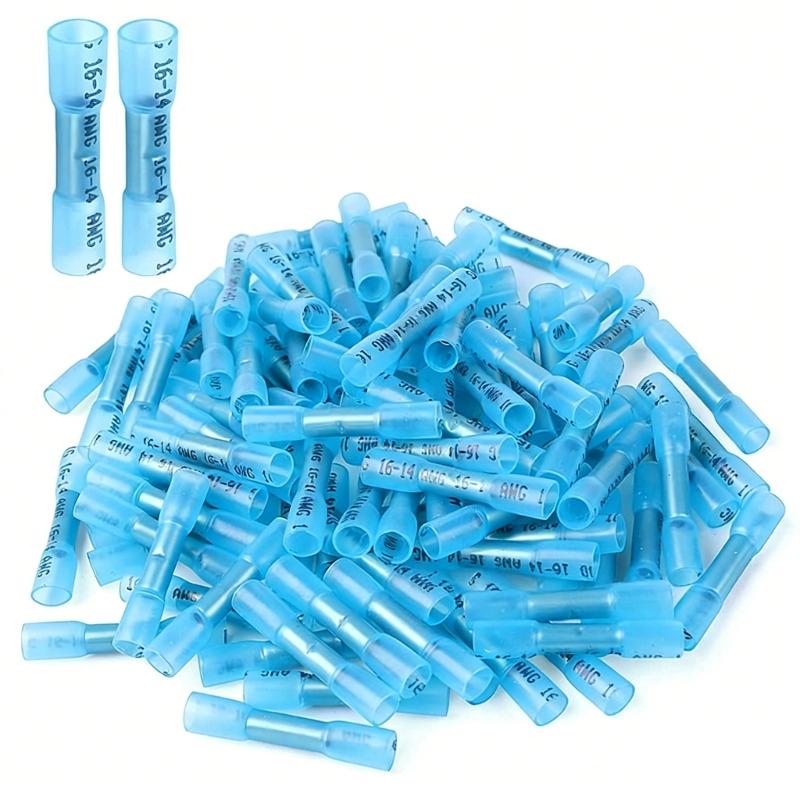 100PCS Solderless Cable Connectors with See Through Tube Wire Joiners set for Secure Wiring In Marine & DIY Projects