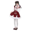 Cosplay Dress Lolita Maid Style Role Play Dress Hollow Out Shirring Contrast Color Tassel Bow Decor Pleated A-line Mini Dress New Year Party Costume
