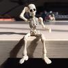 Halloween Skeleton Figurine Movable Joints Human Model Resin Skeleton Statue Sculpture Home Office Desktop Decoration