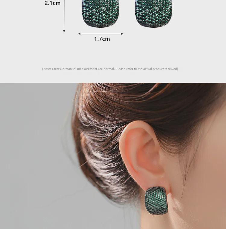 Серьги в форме буквы C с ретро-цирконом и бриллиантами: Высококлассный, модный дизайн с уникальной индивидуальностью