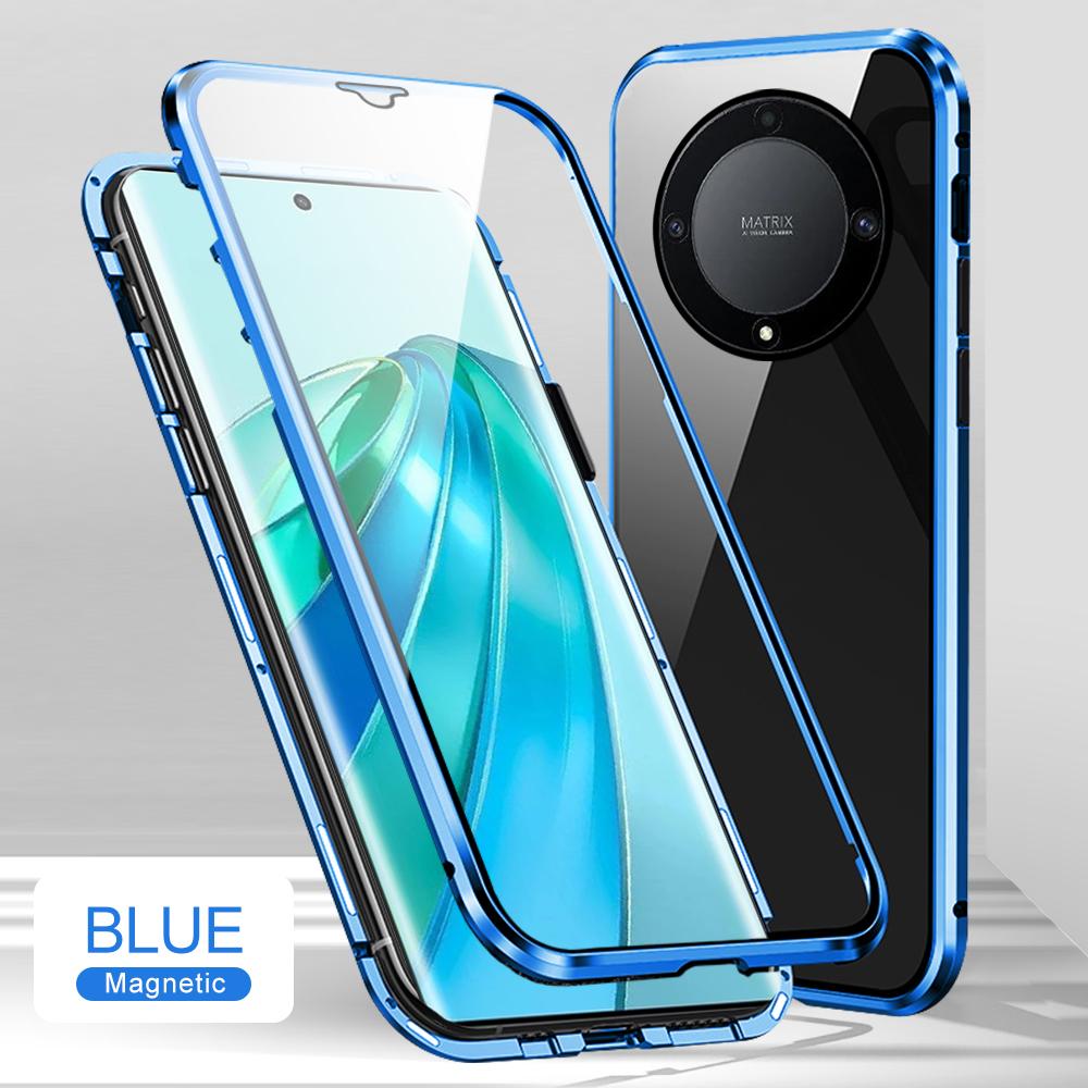 Магнитный флип-чехол с металлическим бампером на 360° для Honor Magic5 Lite 5g, двухсторонний чехол из закаленного стекла Honer Magic 6 Lite 5g