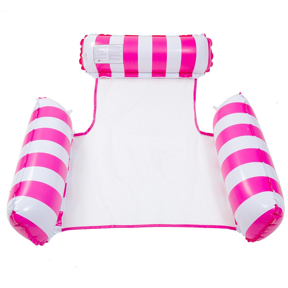 Складной полосатый гамак для бассейна: Надувной матрас-реклайнер нового стиля с сеткой
