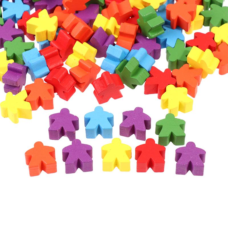 100 деревянных дополнительных битов для настольной игры Meeples, 16 мм, пешки, шахматные фигуры, оптовая замена