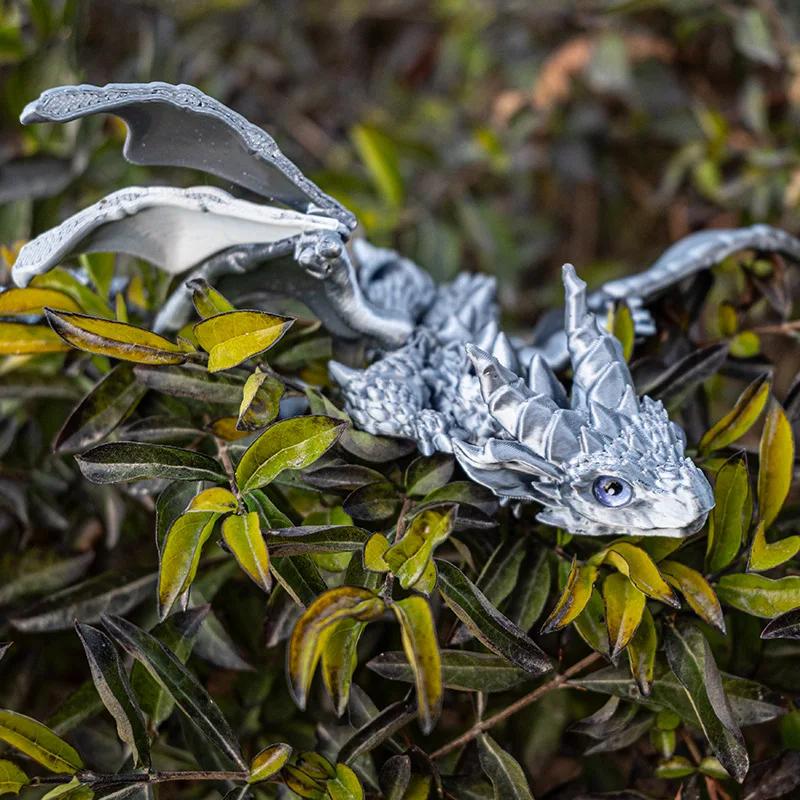 3D Printing Flying Dragon Simulated Craft Ornament Multi-jointed Movable Flying Dragon Figures Home Desk Decoration