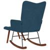 Rocking Chair with Footstool Blue Velvet