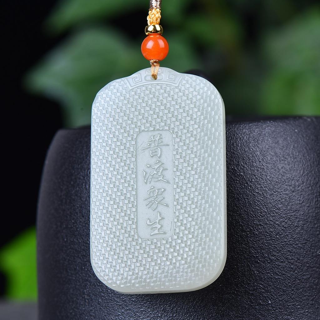 Natural Hotan Jade, universal, Guanyin pendant, female necklace, birthday gift for a girlfriend and wife, with certificate