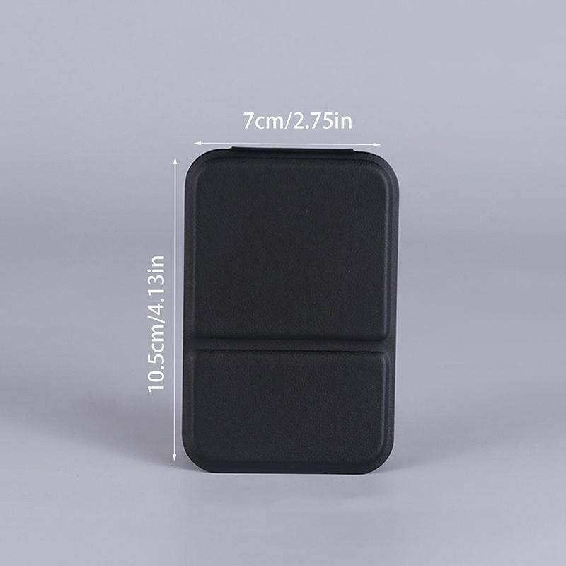 Portable Desktop Mini Foldable Makeup Mirror Solid Color PU Leather Wear-Resistant Compact Handheld Student Cosmetic Mirror