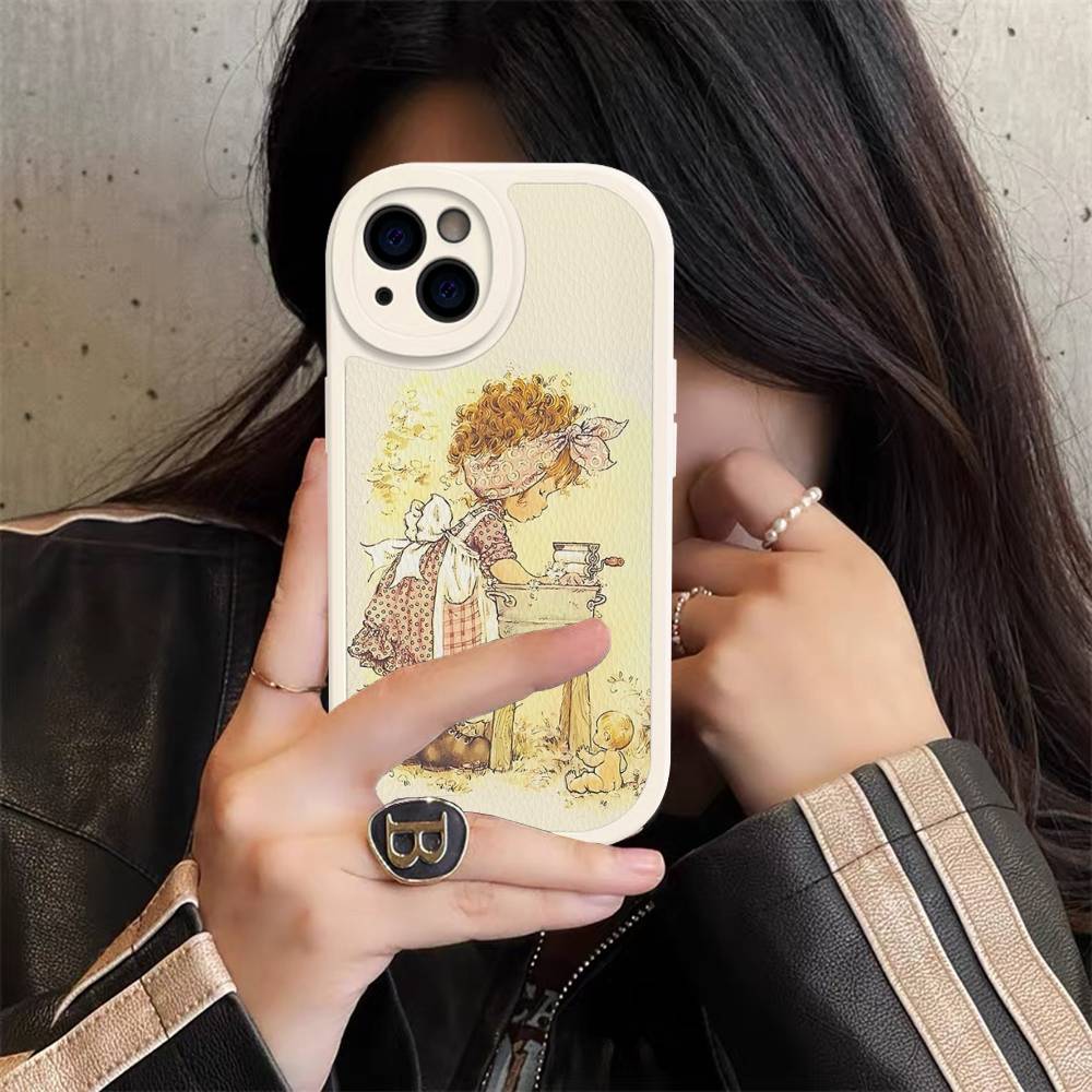 Sarah Kay Girls Cute For IPhone 16 15 14 16E 13 12 11 Pro Max Plus Phone Leather Case