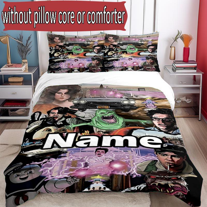 3pcs Duvet Cover Set (1*Duvet Cover + 2*Pillowcase, Without Core), Custom Name Ghostbusters Pattern Bedding Set, Home Bedroom Decor Gift