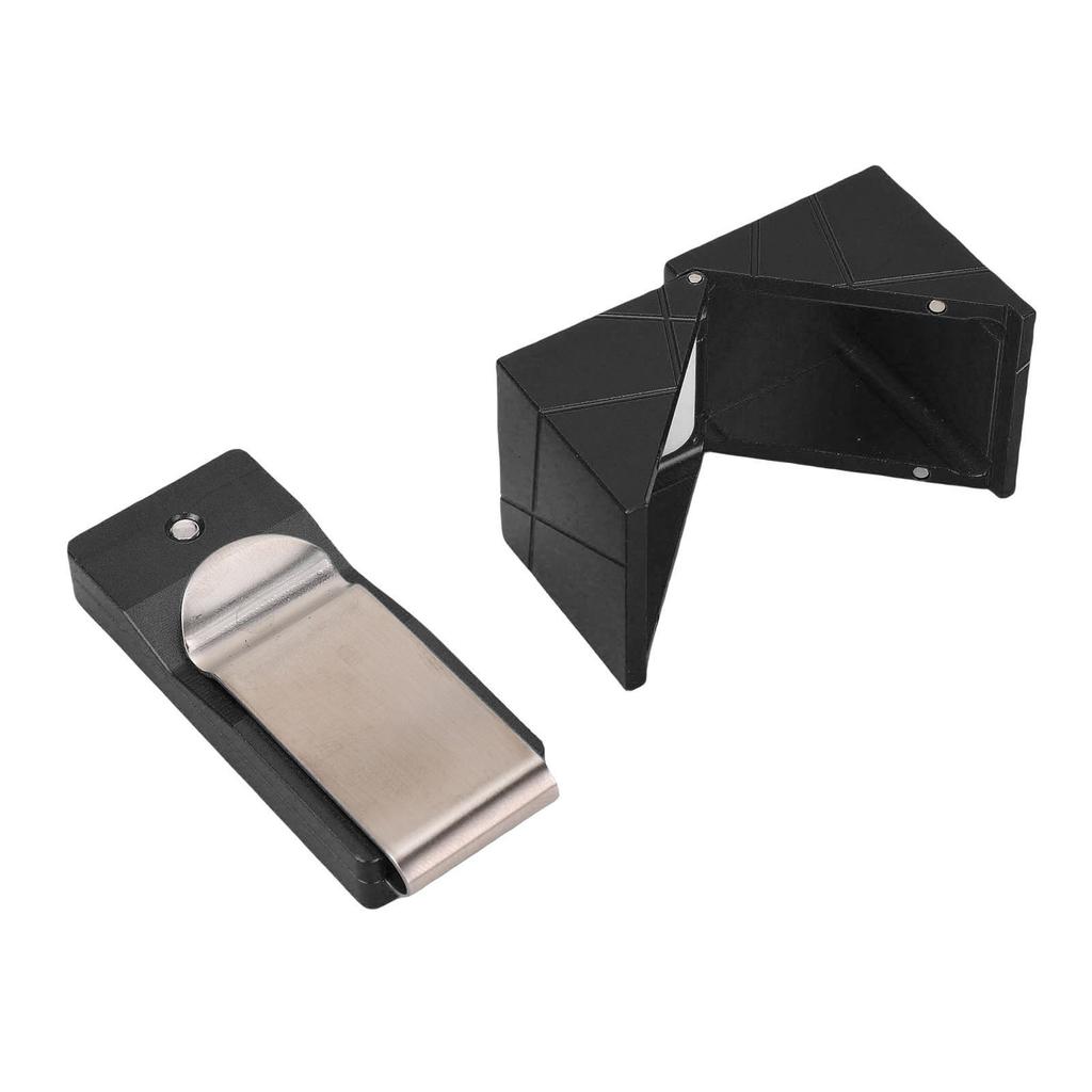 Pool Cue Chalk Holder Aluminum Alloy Flip Cover Chalk Box with Back Clip for Standard Chalks Black