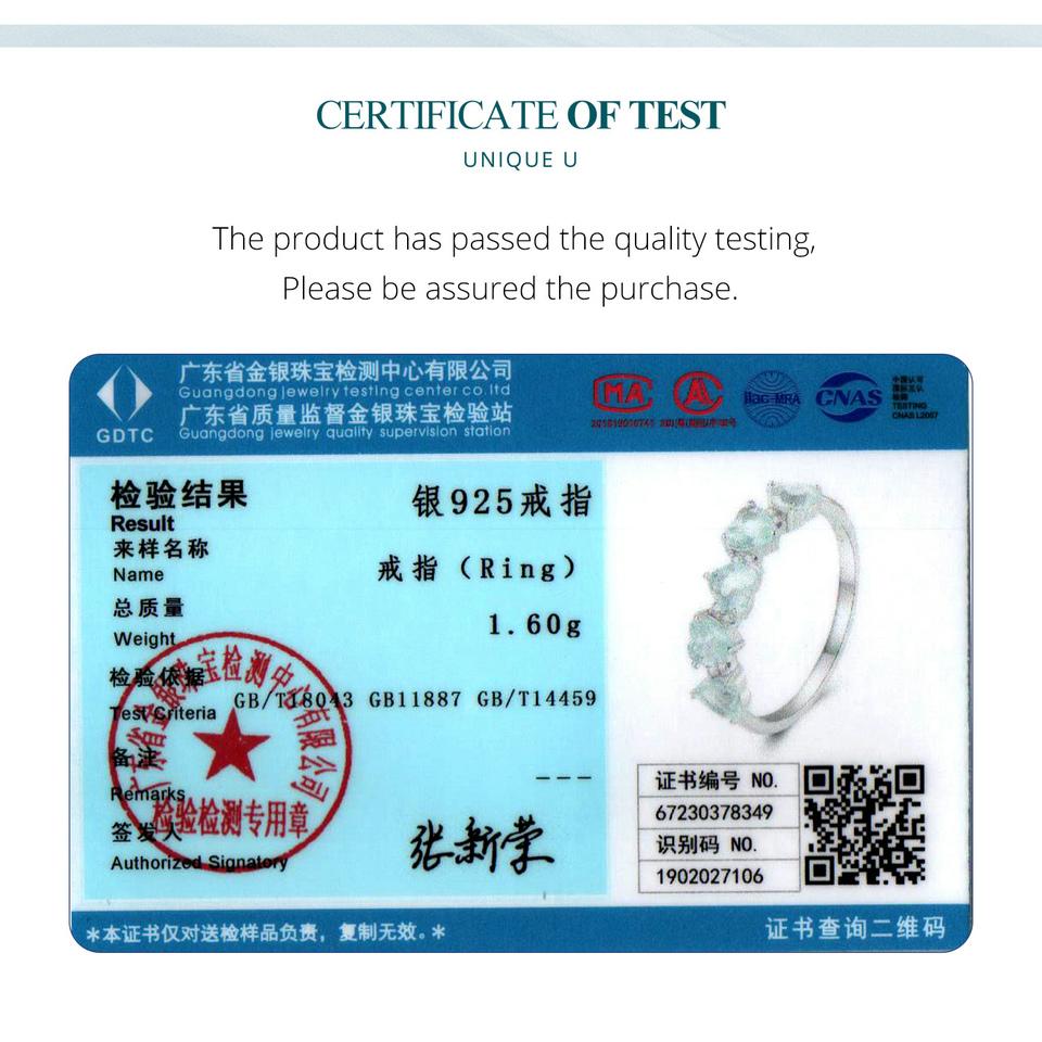 BAMOER 925 Stelring Silver Ocean Blue Heart Cubic Zirconia Wedding Rings Women Romantic Heart-shaped Stackable Ring Birthday Jewelry Gift