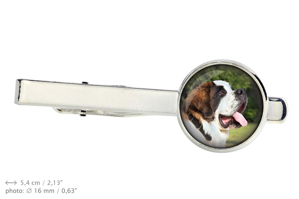 St. Bernard, Saint Bernard, Alpine Mastiff, Bernhardiner - cufflinks and tie with your photo, a suit decoration, men's jewelry from the Art-Dog brand.