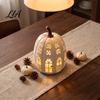 Thanksgiving Party Table Decor Lighted Pumpkin Cottage Ornament, Flickering Tabletop Lamp, Light-Up Harvest Centerpiece Farmhouse Fall for Indoor