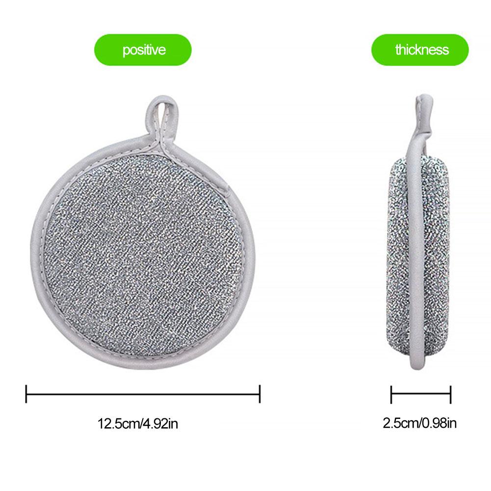 Двухстороннее чистящее средство для кастрюль, тряпки для мытья посуды, многоразовая металлическая чистящая салфетка, встроенная губка для кухонной посуды, кастрюль, сковородок, тряпка для влажной и сухой мытья посуды