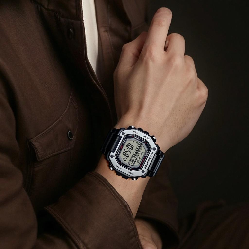 Casio 100м Водонепроницаемые Кварцевые Часы Мужские Часы Черные MWD-110H-1AV