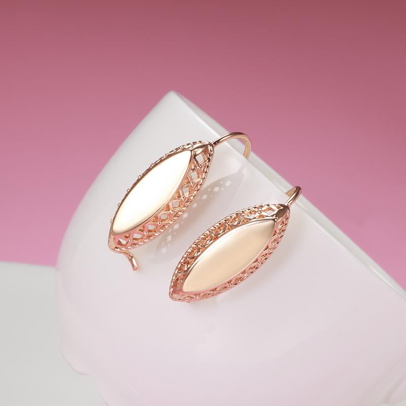 Винтажные глянцевые серьги Kinel, элегантные английские серьги из розового золота 585 пробы