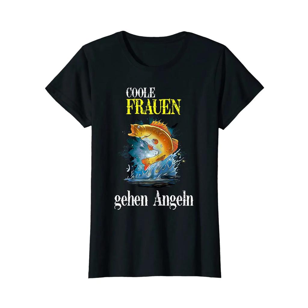 Cool Unisex Girls Going Fishing Fisherunisex T Shirt Black S Vintage Designer Clothes Casual Homme Stretched Unisex Soft