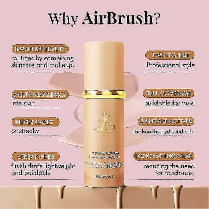 1-3X 4-in-1 Color Changing Foundation with SPF 50+, Medium Spectrum Foundation Makeup, Full Coverage & Long Lasting